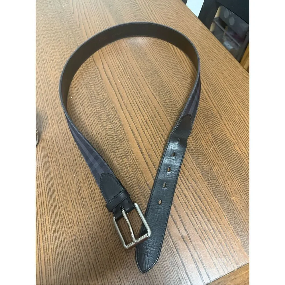 BURBERRY CANVAS/LEATHER BELT (sz 40/100) - Picture 7 of 7
